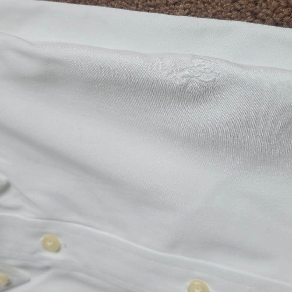 Ralph Laurn, Non-iron, 18-34/35 White Button Down Mens Shirt - Picture 3 of 5